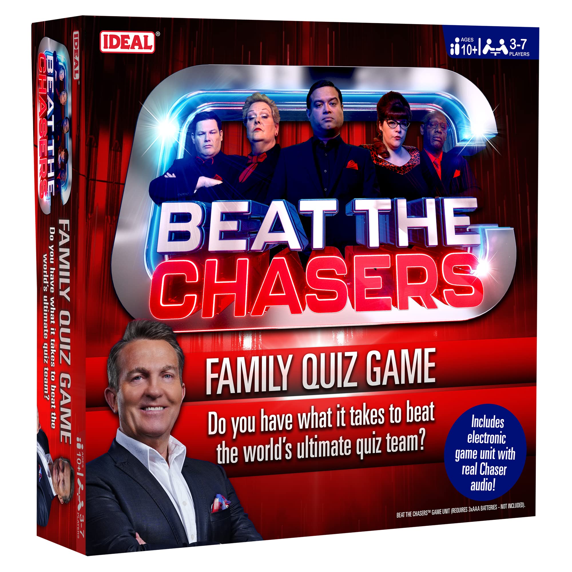 IDEAL | Beat The Chasers family quiz game: Do you have what it takes to beat the world's ultimate quiz team? | Family TV Show Board Game| For 3-7 Players | Ages 10+