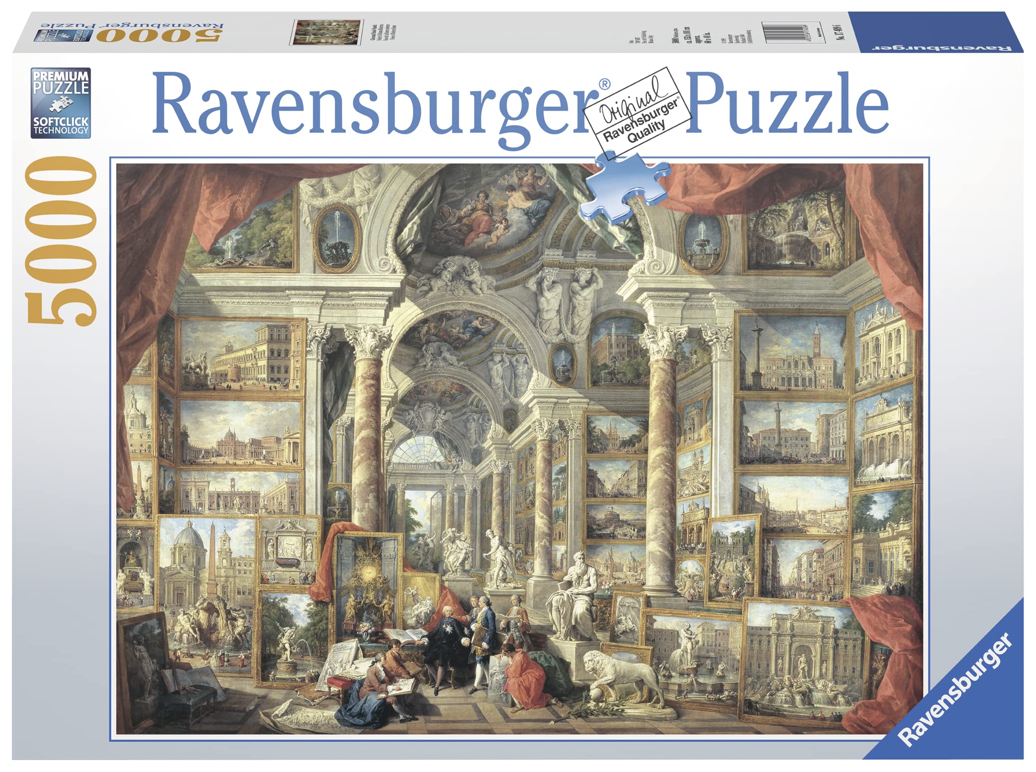 Ravensburger Vistas de la Roma moderna Rompecabezas de 5000 piezas para adultos - Herramientas únicas hechas a mano | Pizarra azul duradera de primera calidad | Ajuste sin frustraciones | Regalo ideal para entusiastas de los rompecabezas.