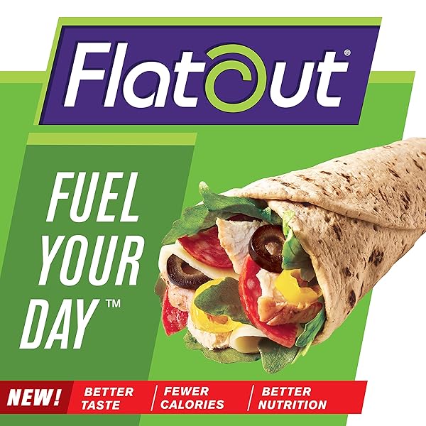FLATOUT FLATBREAD, LIGHT ITALIAN HERB WRAPS, PERFECT FOR USE AS SANDWICH BREAD, PIZZA CRUST, TORTILLAS, WRAPS AND MORE, 8 FLATBREADS