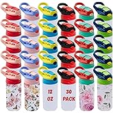 ZREGGUR Mixed Color 30pack 12oz Kids Sippy Cup Sublimation Stainless Steel Thermos Kids Water Bottle For School Toddler Cups Spill Proof With Straws and Lids