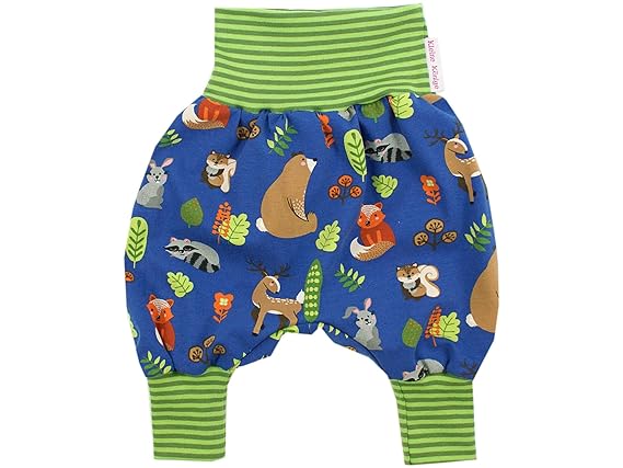 Kleine Könige Pumphose Baby Jungen Hose · Modell Bär Bob und Seine Freunde Oliv-grün · Ökotex 100 Zertifiziert · Größen 50-104