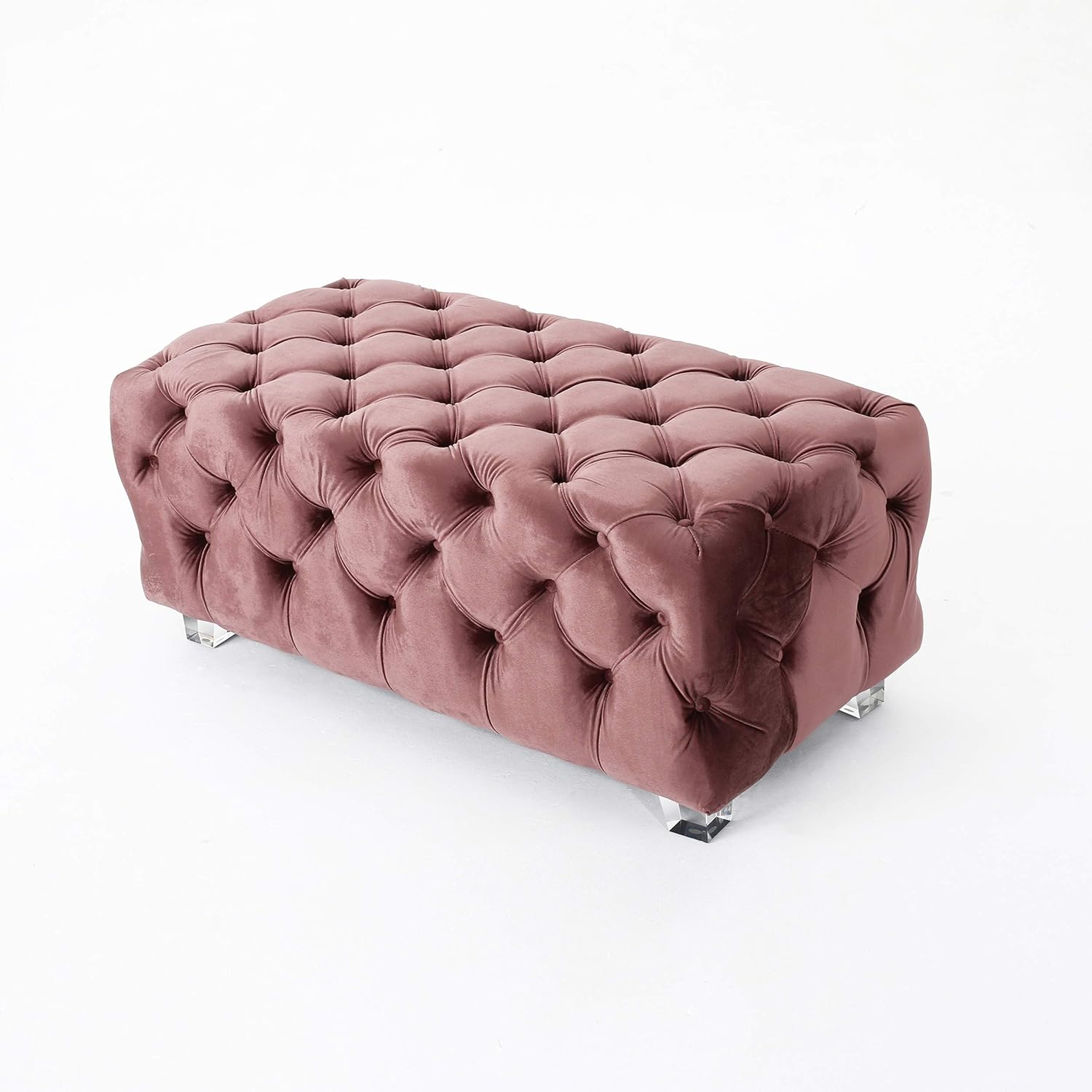 Best Pink Velvet Tufted Storage Ottoman