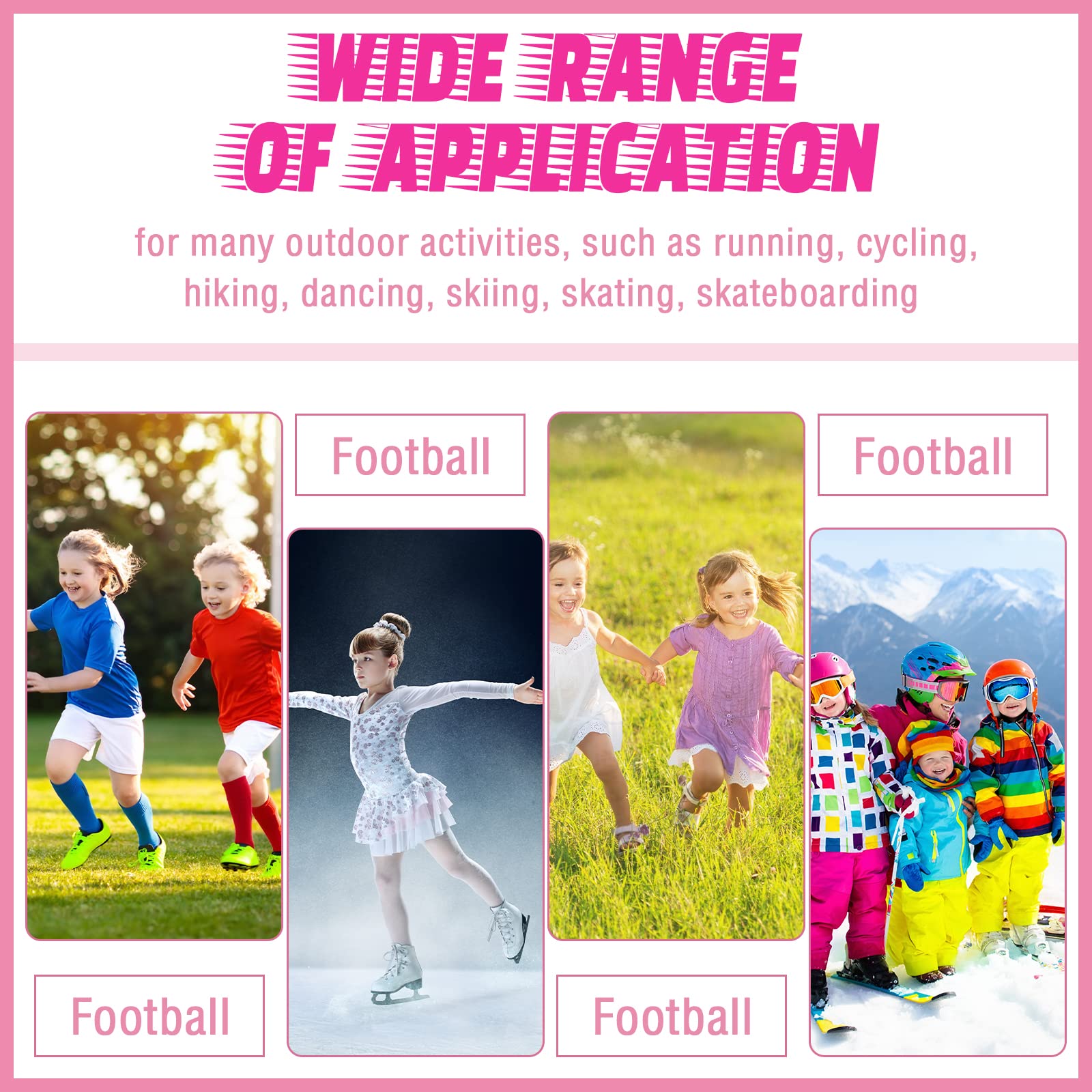 Tarpop 2 Pairs Kids Ankle Brace Set Foot Support Stabilizer Wraps Protector Guard Knitted Ankle Sleeve Sock Support Compression Socks for Injury Prevention(Pink,Medium)