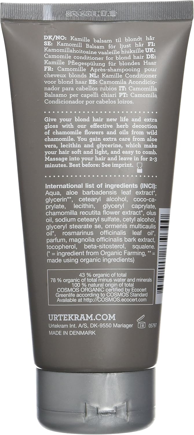 Urtekram Conditioner - Camomile - For Blond Hair - 180 ml,Vegan, Organic, Blond Hair, Natural Origin, 180 ml (Pack of 1) - Image 3