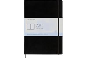 Moleskine Art Watercolor Notebook, Hard Cover, A4 (8.25" x 11.75") Plain/Blank, Black, 60 Pages