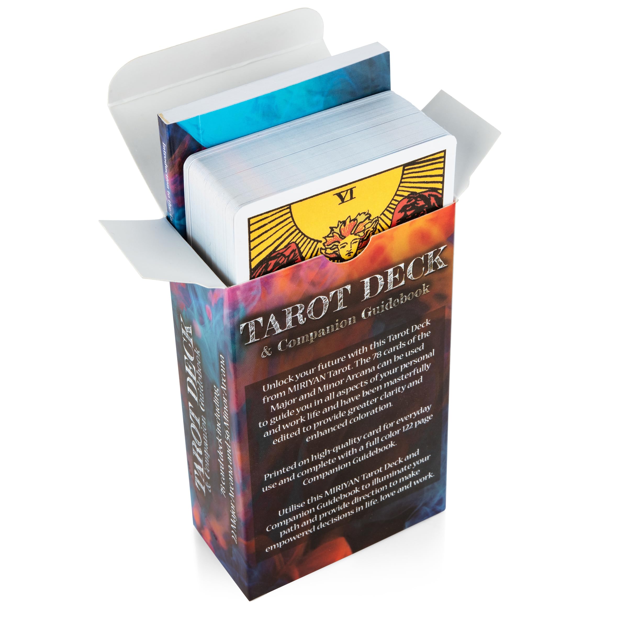 Original Tarot Deck & Book | Color Burst Tarot Cards Set with Guide Book for Beginners | Classic Tarot Card Deck Set for Spiritual Guidance