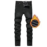 ABSECAI Mens Winter Fleece Jeans Pant Stretch