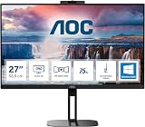 AOC Q27V5CW 27" QHD IPS Monitor 75Hz USB-C Dock 65W PD Windows Hello Webcam view 2