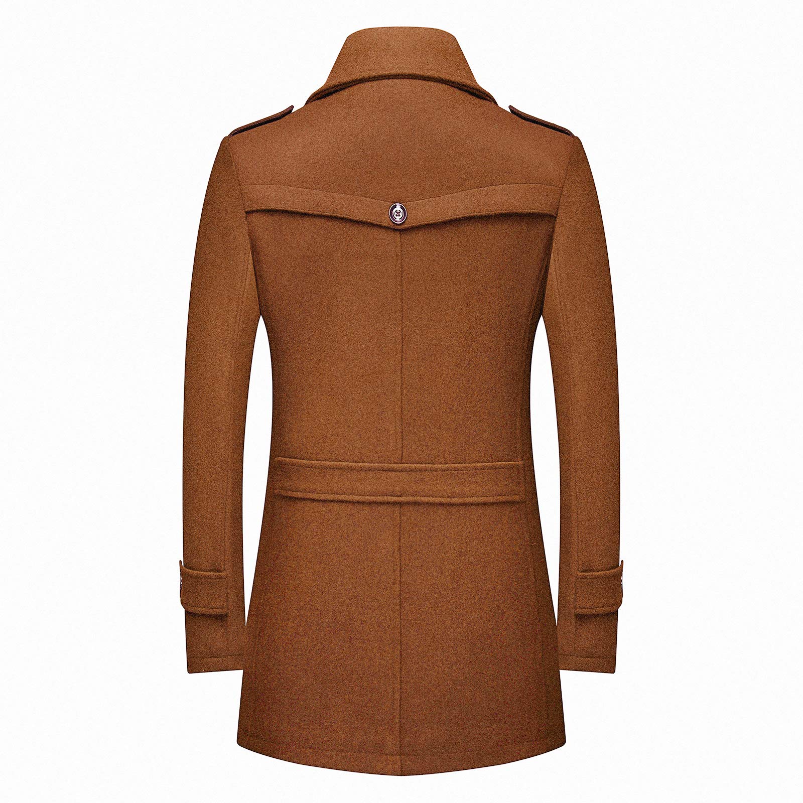 Mens Long Coat INVACHI Men's Winter Woolen Business Coat With Free