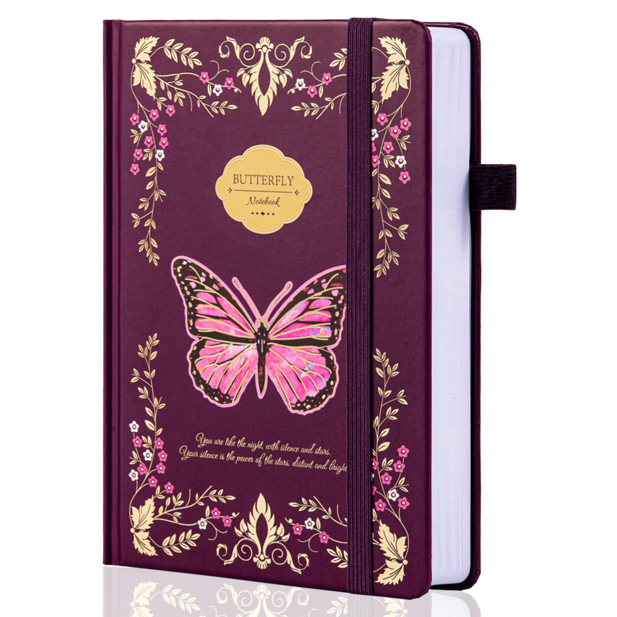 TIEFOSSI Butterfly Journals for Women Men, College Ruled Journals for Writing, Lay Flat Notebook,320 Numbered Pages A5 Journaling
