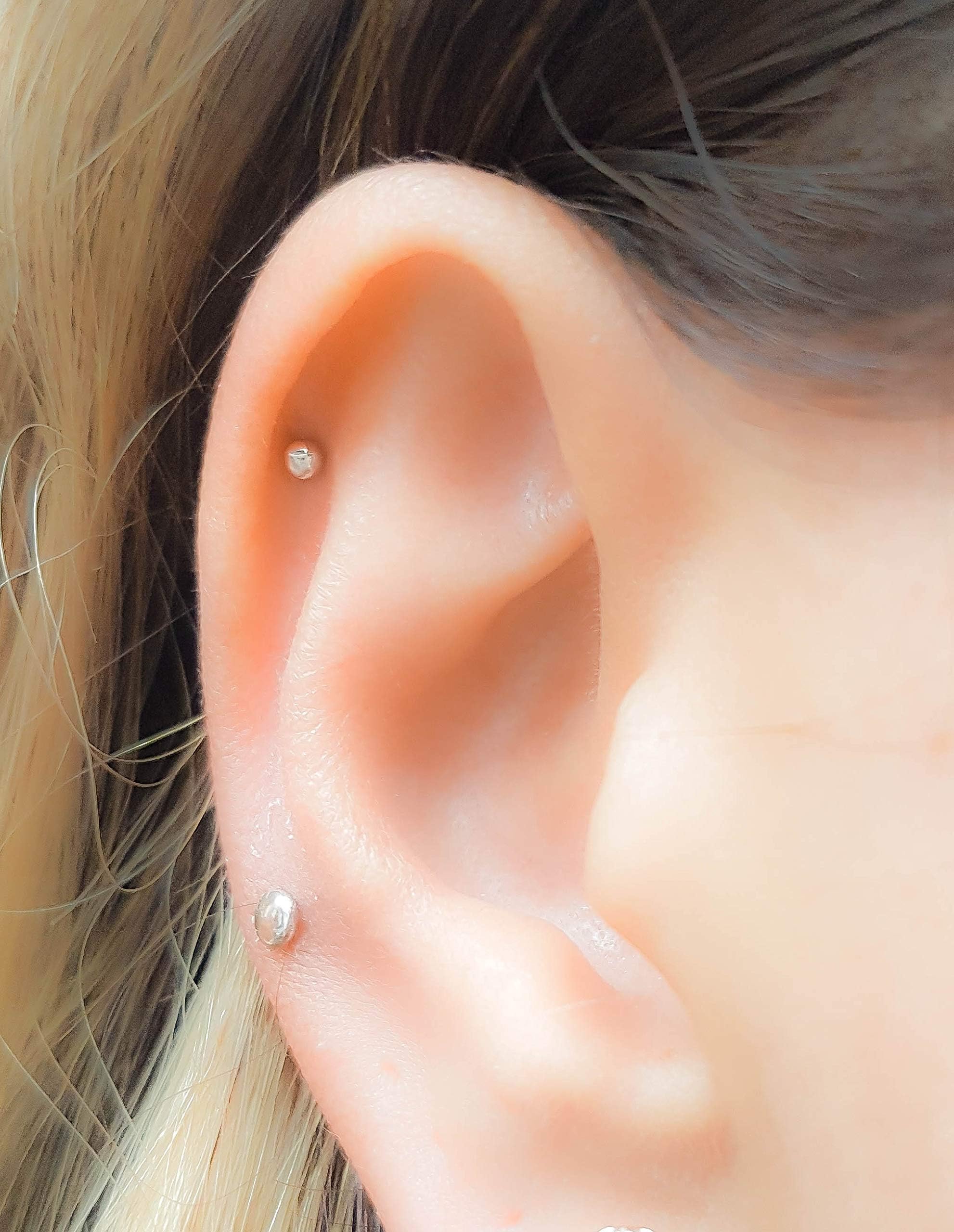 Helix cartilage stud Super tiny dot earring piercing 2mm 3mm 4mm Silver Gold rose 20g