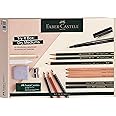 Faber-Castell Try It Box: Dry Mediums - 17 Piece Sketching Drawing Art Set with featuring Colored Pencils, Graphite Pencils, Charcoal Pencils, Pitt Artist Pen and Art Tools