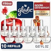 Glade PlugIns Air Freshener Refills, Apple Cinnamon, 10 Count | 0.67 fl oz Each, Includes 10 Refills, Scented and Essential Oils for Home and Bathroom Use, Fits Glade PlugIn Warmer
