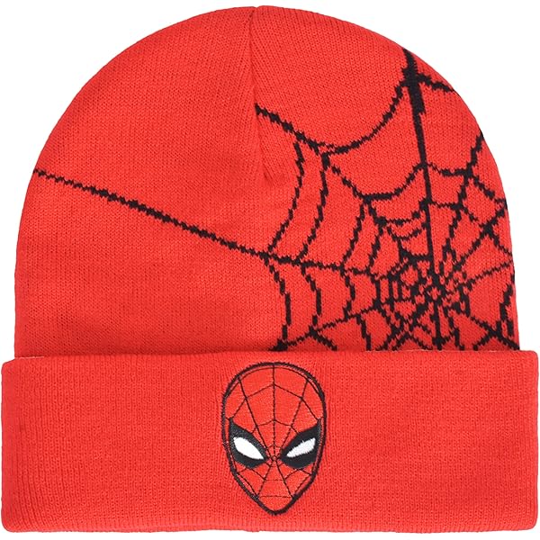 Marvel Venom Beanie Hat, Winter Knit Cap with Cuff and Face