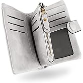 CONISY Small Wristlet Wallets for Women, Leather Bifold RFID Wallet with ID Window Zipper Coin Purse | Small, Bifold, RFID Wallet, with ID Window, Zipper, Coin Purse