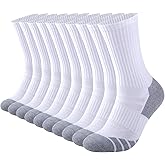 COOPLUS Mens Performance Crew Socks, Heavy Cushion Athletic Durable Work Socks for Men (5 Pairs)