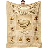 Uncle Gifts Throw Blanket - Newspaper Style 60"x50" Soft Flannel Blanket - Best Uncles Ever Birthday Christmas Gift from Niece Nephew - Sentimental Appreciation Gift