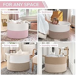 INDRESSME 115L Extra Large Pink Laundry Basket for