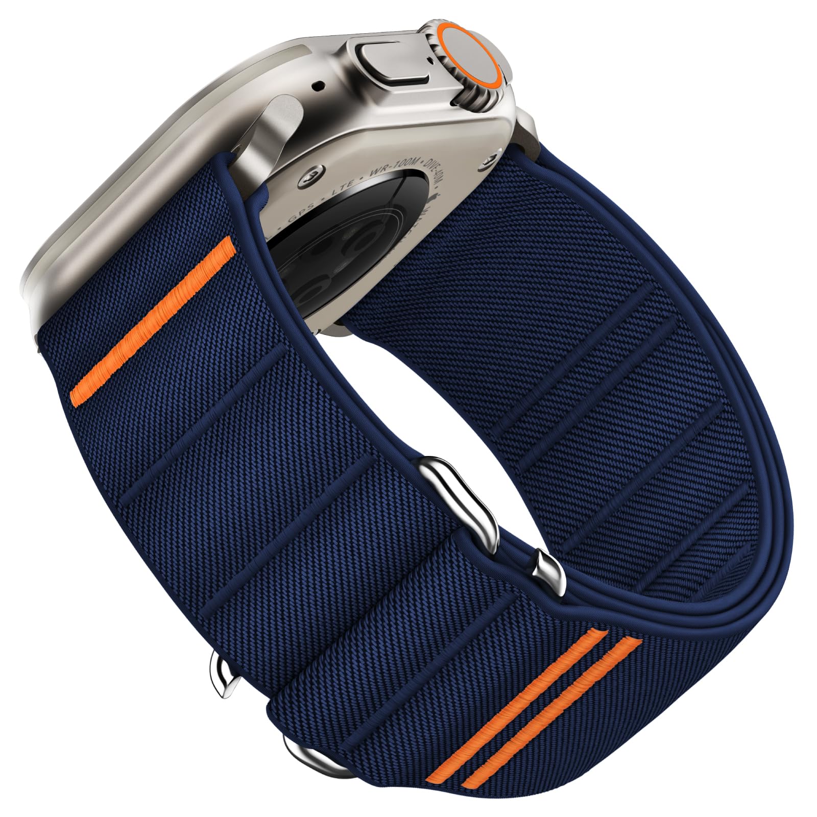 Suitisbest Straps Compatible with Apple Watch Ultra Strap 49mm 46mm 45mm 44mm 42mm, Stretchy Nylon Sport Loop Strap with S-Hook for Apple Watch Ultra 2/ Ultra SE Series 10 9 8 7 6 5 4 3, Midnight Blue