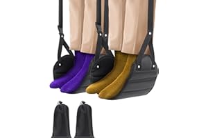 KAROTER 2-Pack Airplane Foot Hammock, Airplane Foot Rest for Travel Essentials, Portable Airplane Footrest for Long Flights to Relax Your Feet, Desk Foot Hammock, Comfy Foot Hammock Airplane