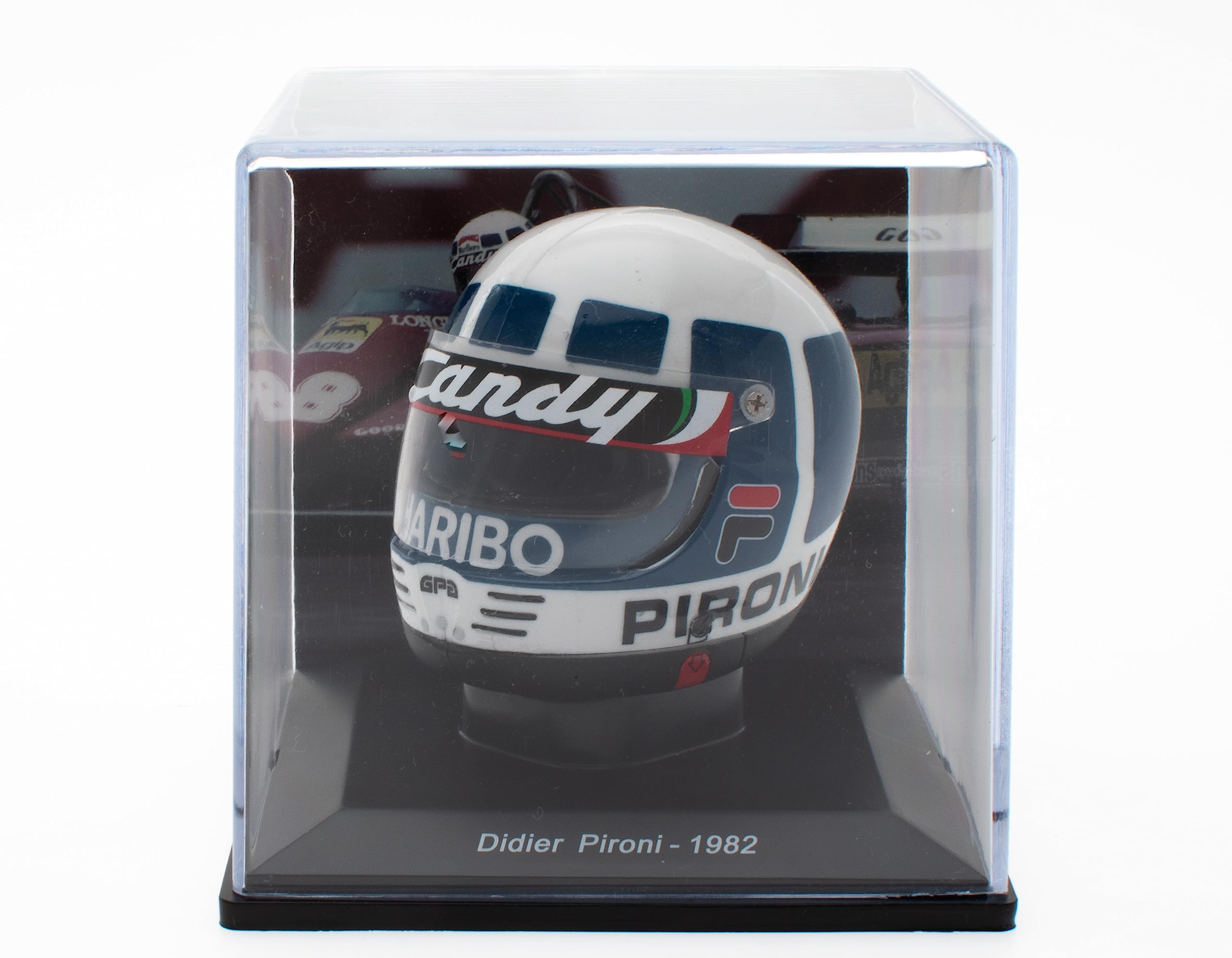 OPO 10 - Formula 1 Helmet Compatible with Ferrari F1: Didier Pironi 1982-1/5 Scale - CAS23