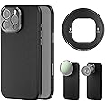 Neewer Phone Case for 16 Pro Max, TPU/PC Protective Heavy Duty Case with 17mm Lens Mounts, 67mm Filter Adapter, Nonslip Faux Leather, Compatible with iPhone 16 Pro Max MagSafe, PA084 Black