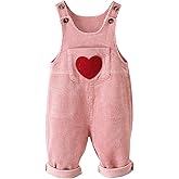 SEAUR Baby Boy Girl Corduroy Bib Overalls Cotton Button Suspender Overalls Plain Romper Loose Jumpsuit