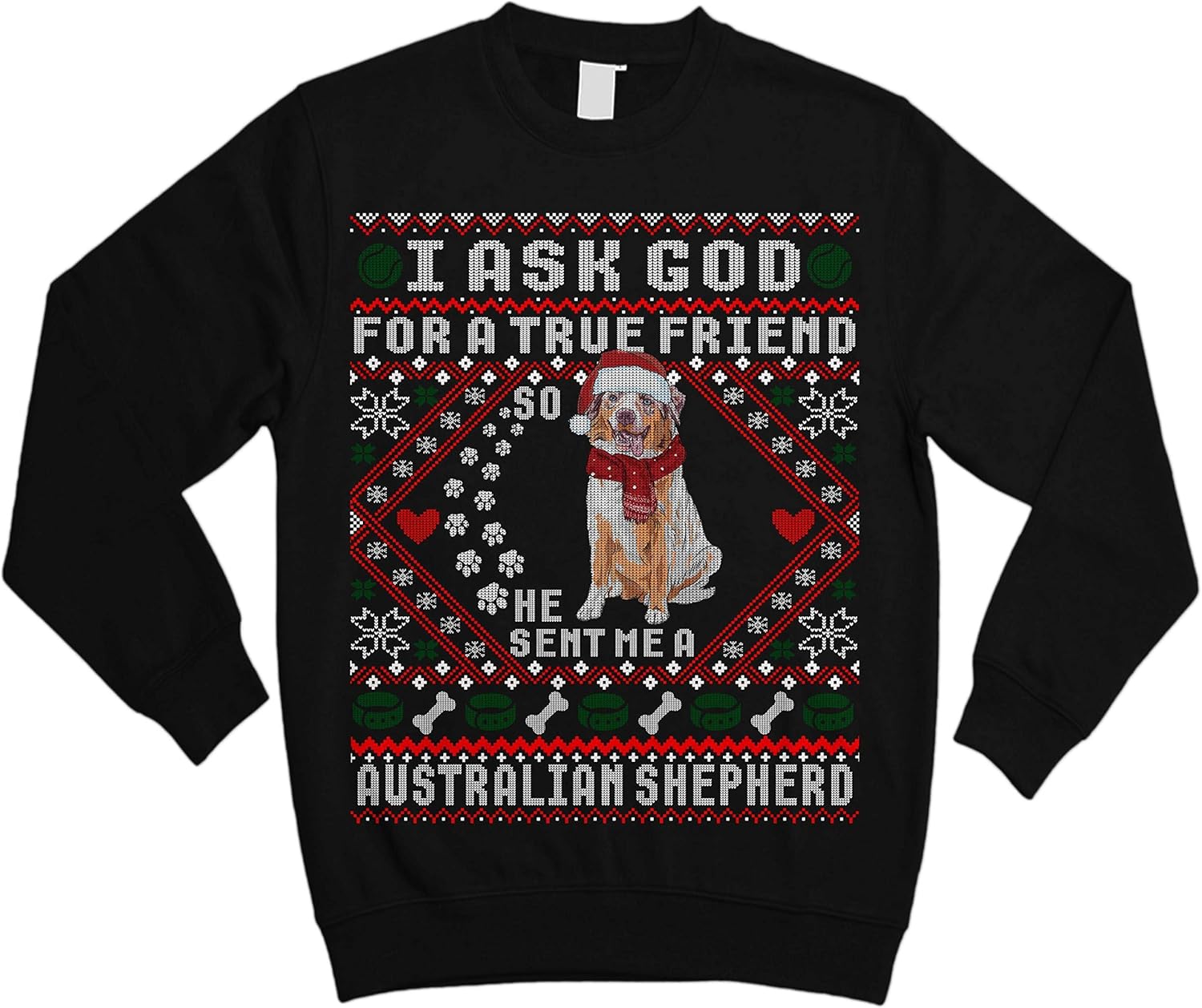 australian shepherd christmas sweater