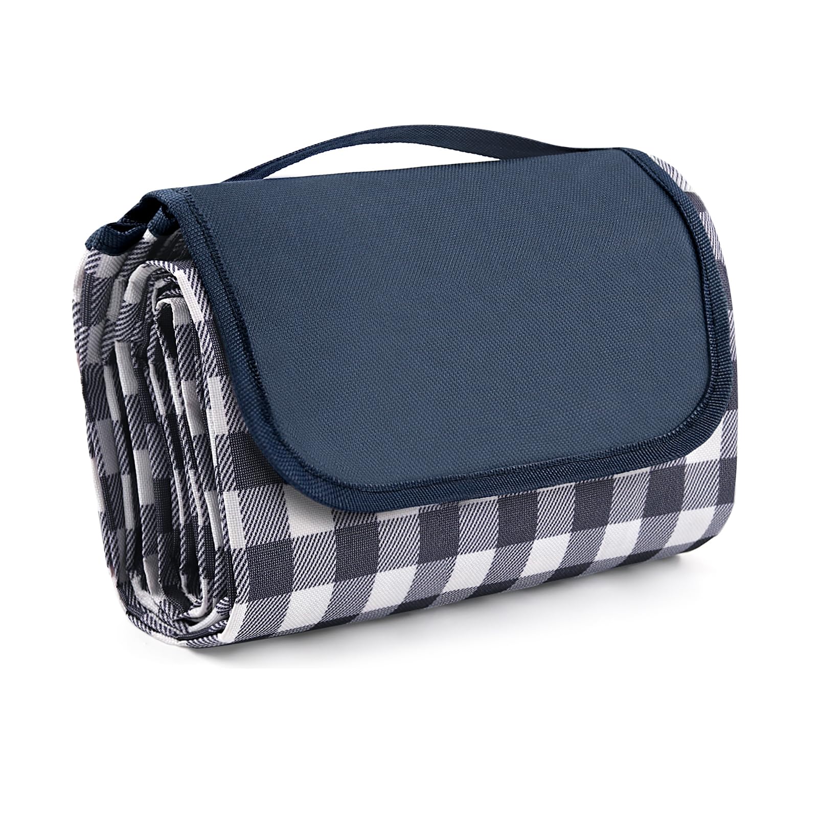 Newthinking Picnic Blanket with Carrying Handle 200x150CM, Waterproof and Sand Proof Outdoor Beach Blanket, Machine Washable Picnic Mat Camping Accessories (Navy, 150x200cm)