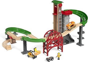 BRIO World 33887 Großes Lagerhaus-Set mit Aufzug – Zubehör für die BRIO