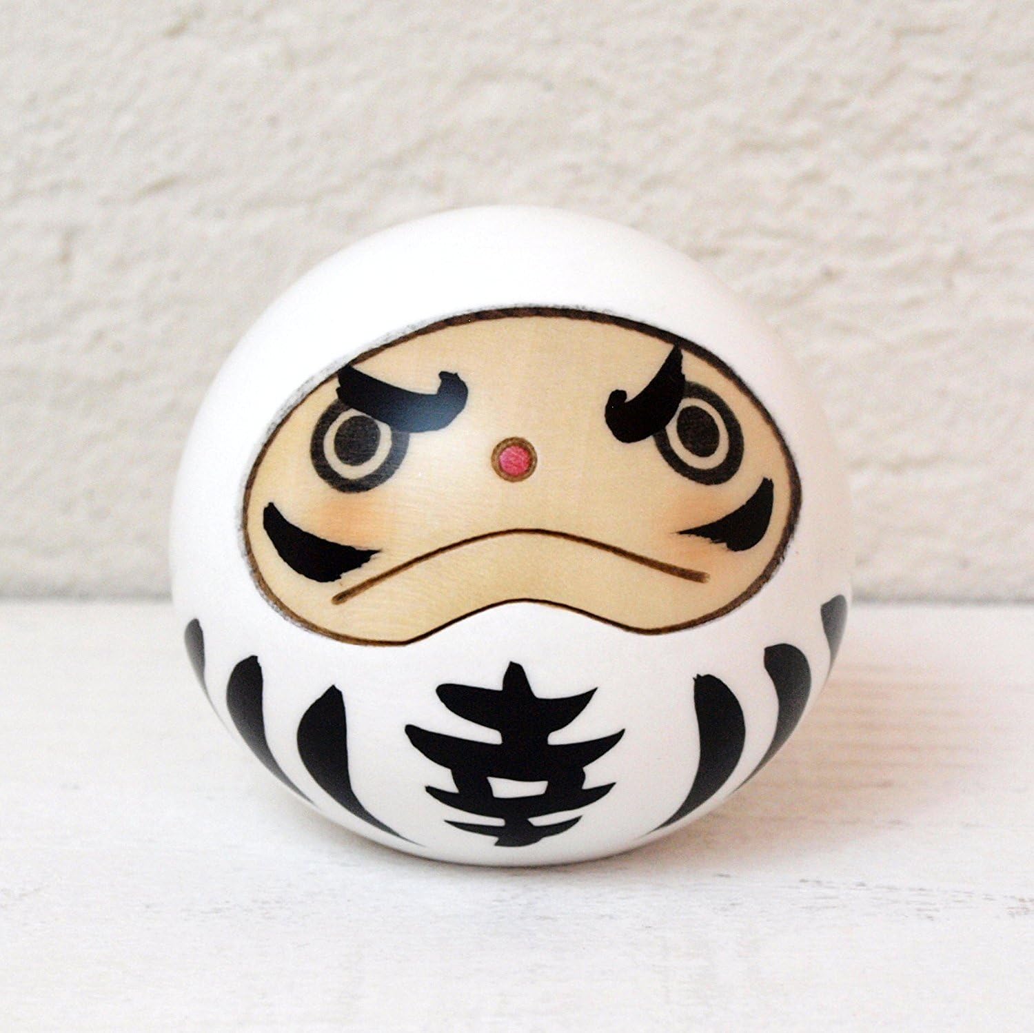Japanese Kokeshi -Japanese wooden doll- USABRO DARUMA WHITE 6x6x5cm（SP-1461）
