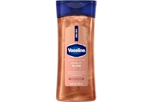 Vaseline Glazed and Glisten Sunlit Glow Body Gel Oil Vanilla Cocoa Shimmering with Ultra-Hydrating Lipids and 100% Pure Cocoa Butter, 6.8 Oz