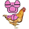 Canvas Chicken Saddle for Hens with Larger Wing Cover & Adjustable Straps - Durable, Breathable Chicken Aprons for Hens Medium & Large Size - Stylish Protective Poultry Clothes for Chickens - Pink