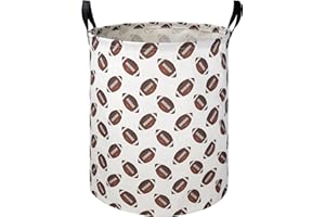 HKEC 19.7" Football Laundry Basket,Kids Dirty Clothes Laundry Hamper,Waterproof Toys Storage Bin for Boys,Room Decor, Gift Baskets, Baby Nursery Hamper(Rugby)