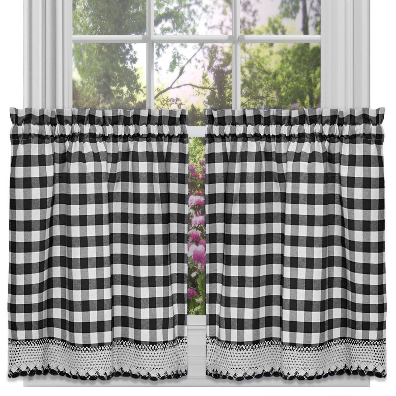 Best Kitchen Curtains Black And White Checkered