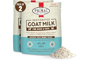 PRIMAL PET FOODS Primal Goat Milk Powder for Dogs and Cats, Shelf Stable Food Topper with Probiotics for Digestion, Hydration, and Immune Support, Original Recipe 5.2oz Pouch (Pack of 2)