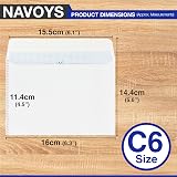 Navoys 50 C6 White Self-Adhesive Peel and Seal Envelopes 11.4x16.2cm view 2