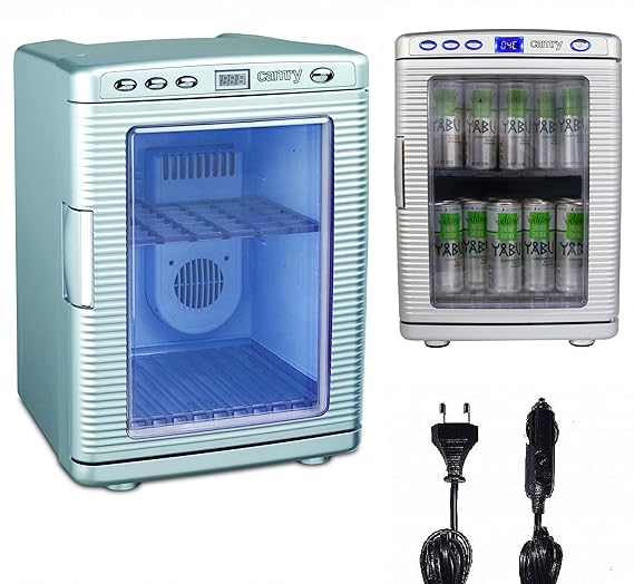 Mini Kühlschrank 20 Liter | Minibar | 12V oder 230V für Auto und Steckdose | Kühlbox | Getränkekühlschrank | Tischkühlschrank