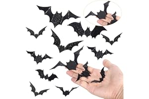 Rsstarxi 24 Pack Bat Cupcake Toppers Glitter Bat Halloween Cupcake Decorations for Bat Theme Halloween Party Cake Decorations for Baby Shower Kids Birthday Party Decorations