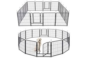 TMEE Dog Playpen, 40" Height 16 Panels Outdoor Dog Fence Pet Play Pen, Puppy Pens for Large/Medium/Small Dogs, Ideal for RV, Camping, Yard, Indoor