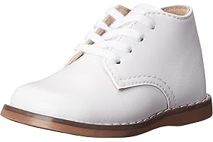 FOOTMATES Todd Lace-Up Bootie Leather Toddler and Baby Walking Shoes with Wide Toe Box and Custom-Fit Insoles, Non-Marking Outsoles - For Infants and Toddlers, Ages 0-4