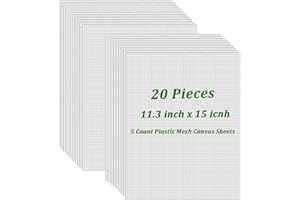 YGPHO 20 Pieces 5 Count Plastic Canvas Sheets 11.3x15 inch, Plastic Canvas Plastic Mesh Sheets, Eye Mesh for Embroidery Crafting, Knit, Crochet DIY Projects - Needlepoint Canvas Sheet
