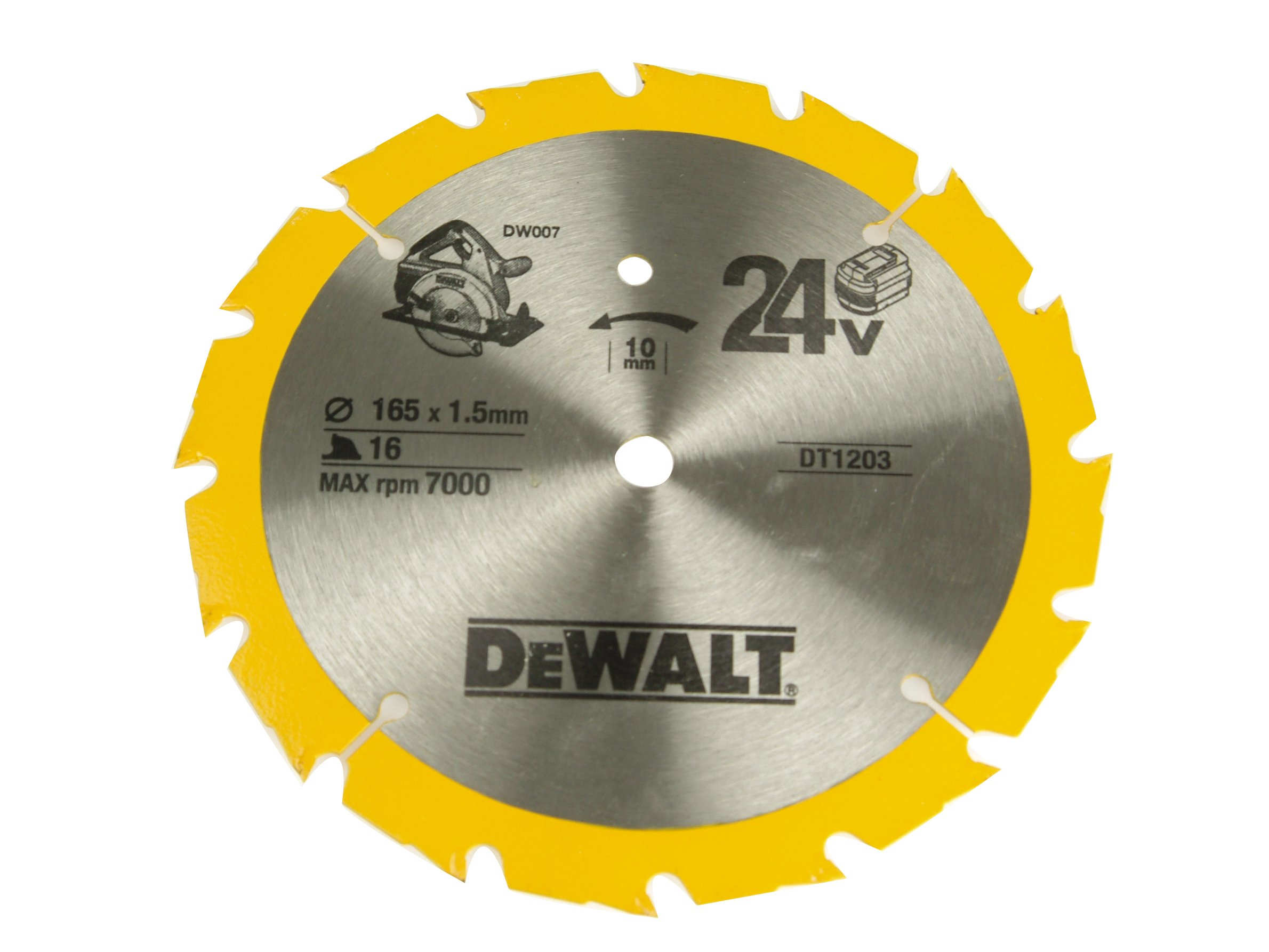 DeWalt DT1205QZ 165 x 10mm x 36-Tooth Trim Saw Blade