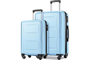 Merax Luggage Sets 2 piece Carry on Luggage Suitcase Sets of 2, Hard Case Luggage Expandable with Spinner Wheels (Baby Blue 2-Piece (20/28))