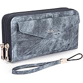 CLUCI Wallet Women Large Capacity Wristlet Purse for Women Long Ladies Wallet RFID Blocking Multi Credit Card Holder