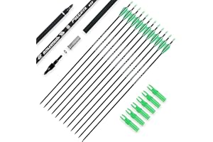 BOWSOUL 30inch Hunting Carbon Archery Arrows with 2.75” High Hardness Vanes Spine 400 for Compound Bow and Recurve Bow