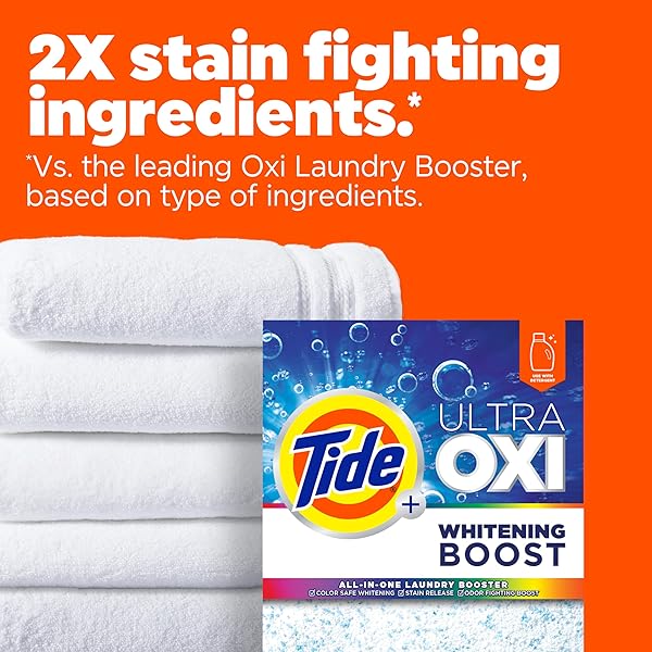 TIDE ULTRA OXI WHITENING BOOST, ALL IN ONE LAUNDRY BOOSTER, COLOR SAFE WHITENING, STAIN AND ODOR FIGHTER, 66 LOADS, 57 OZ
