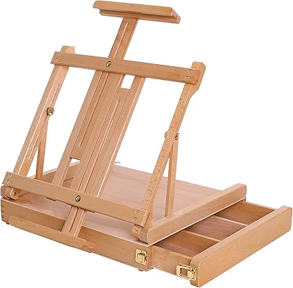 Us Art Supply La Jolla Large Adjustable Wood Table Sketchbox Easel Premium Beechwood Portable Wooden Artist Desktop Drawer Case Store Organize