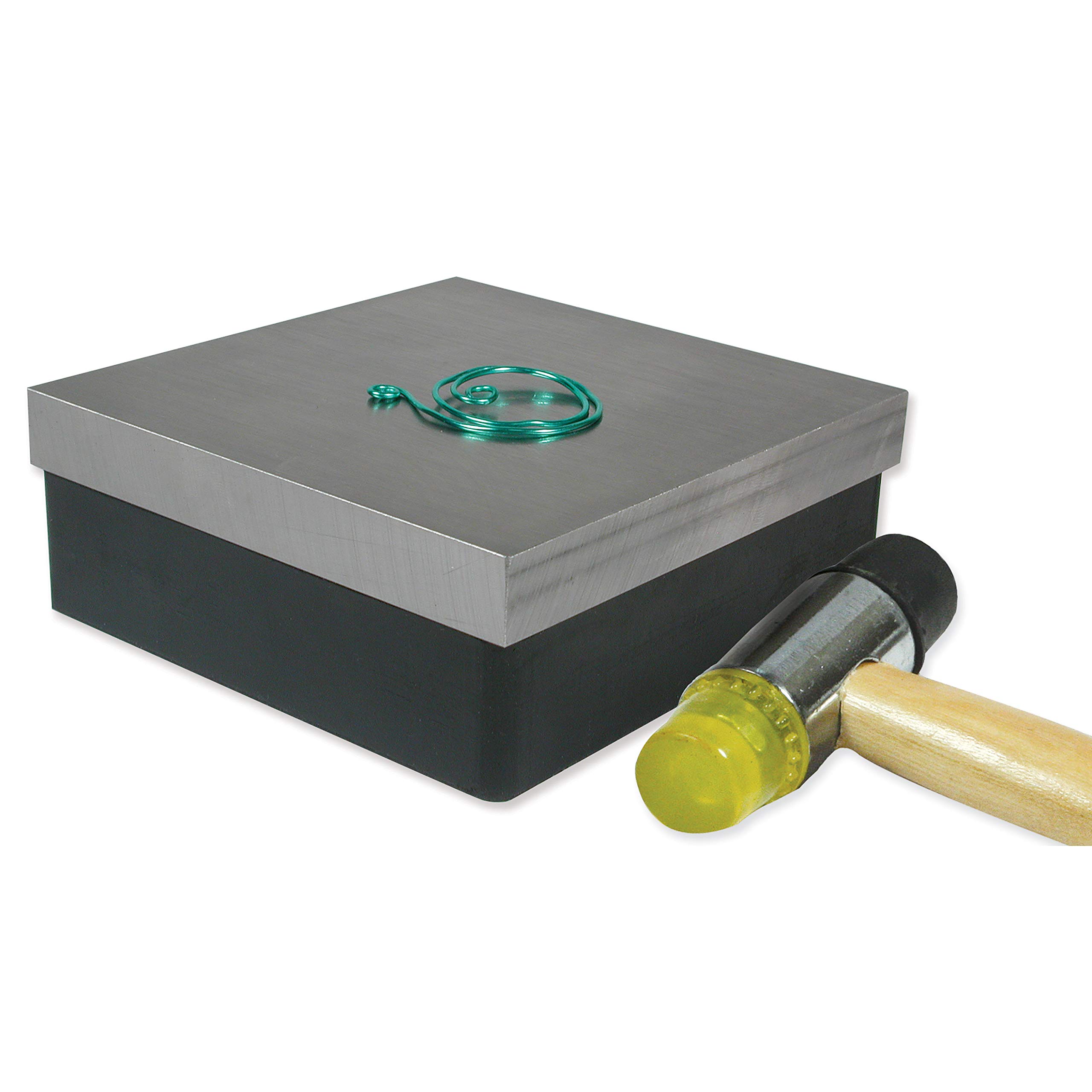 The Beadsmith Rubber Dapping Block, 4 x 4 x 1 inches, Jewelers Tool for Jewelry and Stamping
