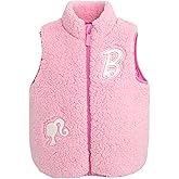 Barbie Girls Faux Shearling Zip Up Jacket Vest Little Kid to Big Kid Sizes (4-14-16)